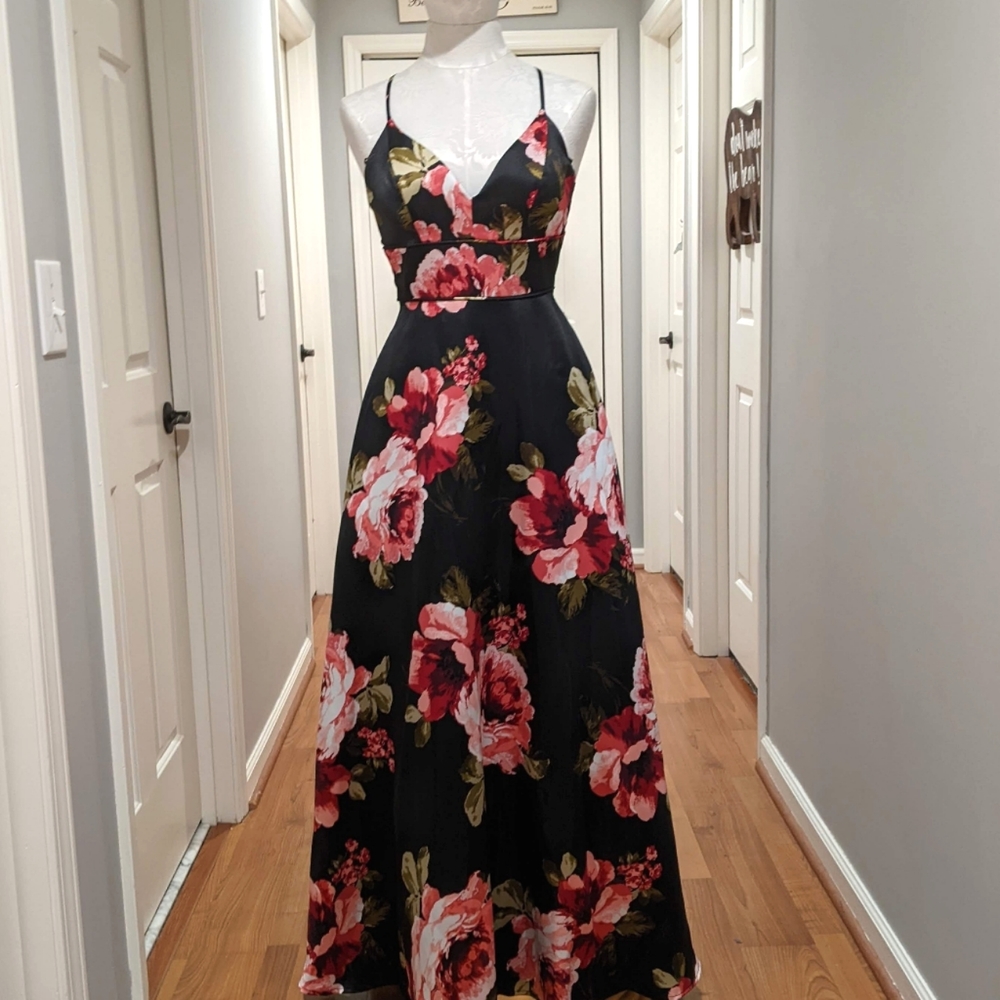 Sequin Hearts Floral Gown